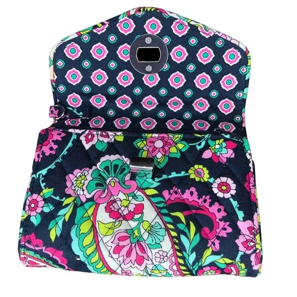 Vera Bradley Turnlock Wallet Paisley Petal Floral Organize - Picture 3 of 9